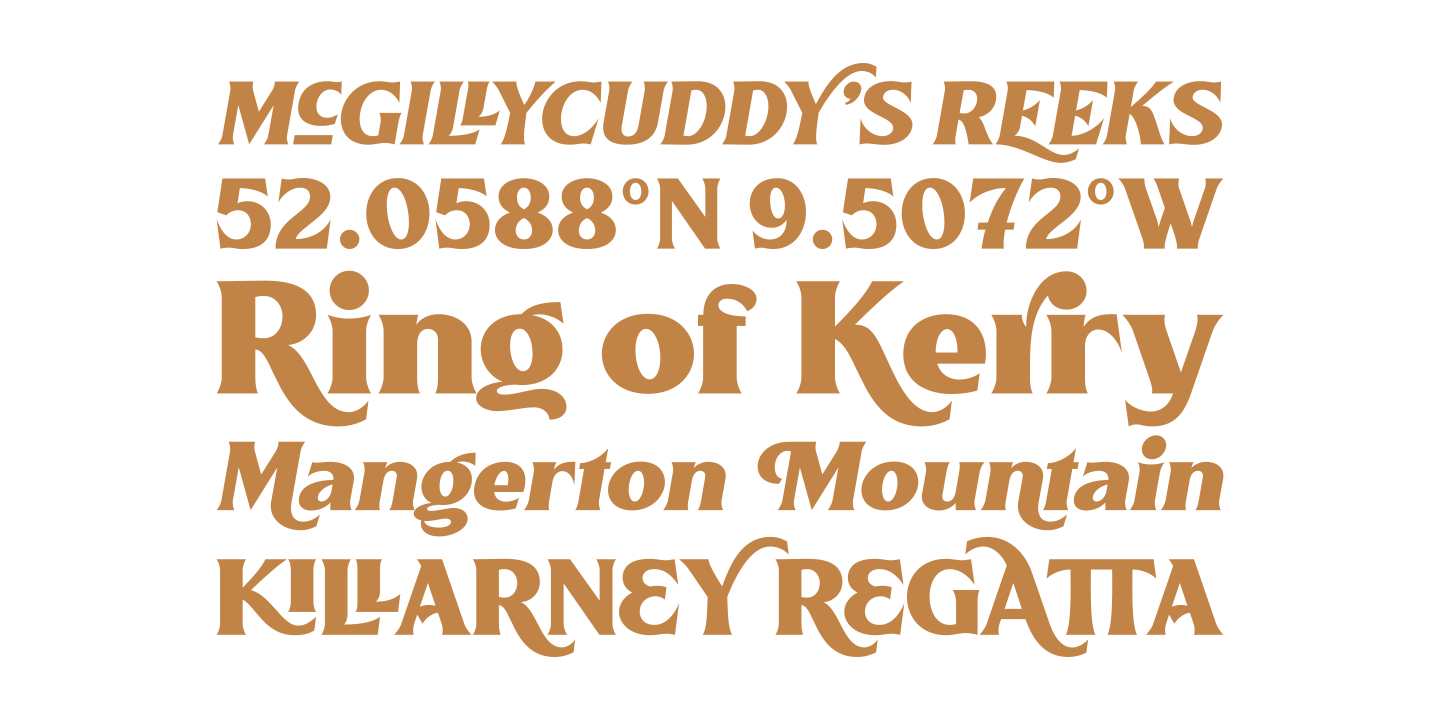 Killarney Slanted Font preview